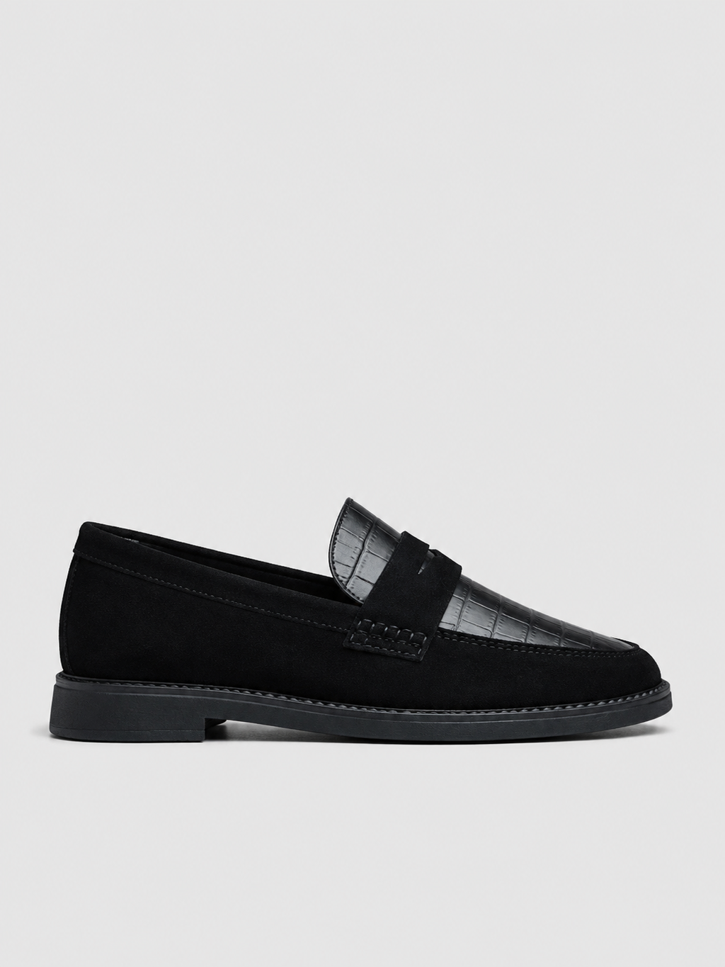 SABINA - Mocasín plano de piel con grabado efecto cocodrilo y diseño ergonómico™
