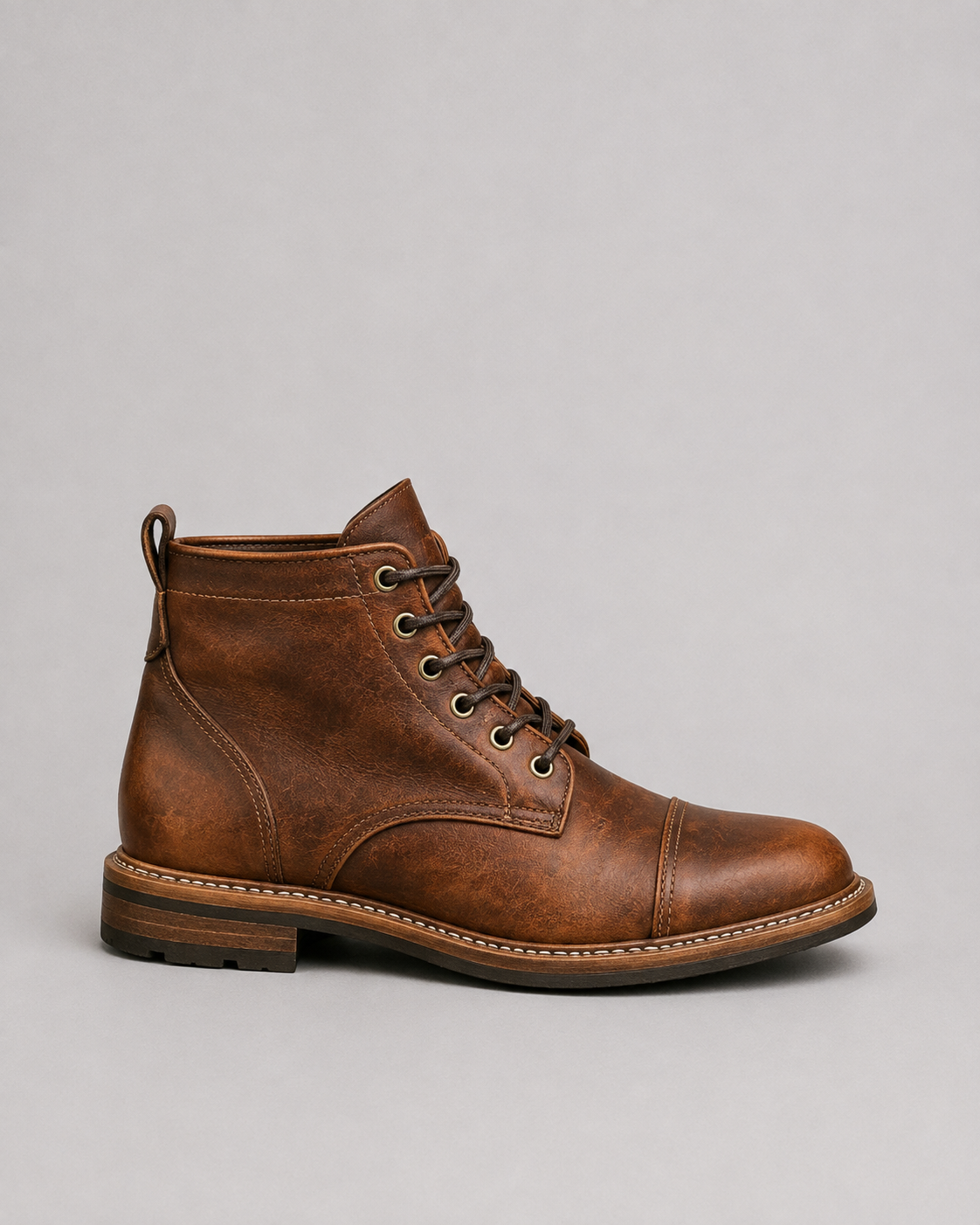 RODRIGO - Botas de piel con cordones estilo militar y pátina envejecida™