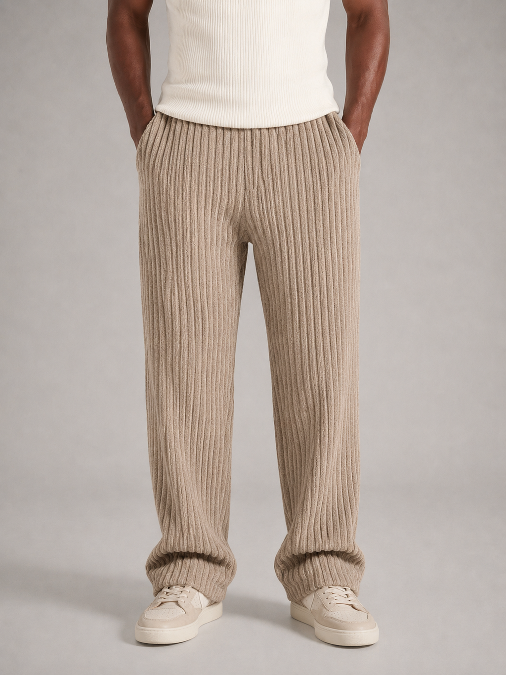 DAMIÁN - Pantalones de pana fluidos de corte ancho con cintura elástica™