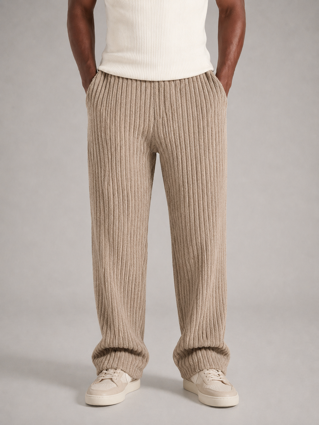 DAMIÁN - Pantalones de pana fluidos de corte ancho con cintura elástica™
