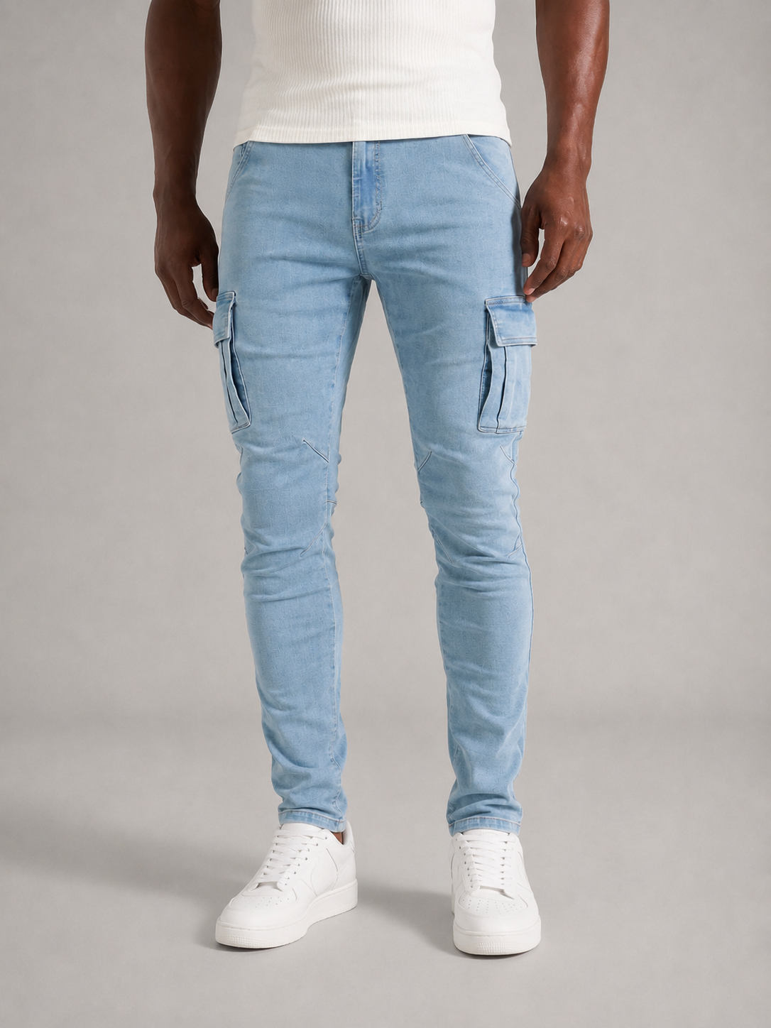 HUGO - Pantalones cargo elásticos de corte slim fit™