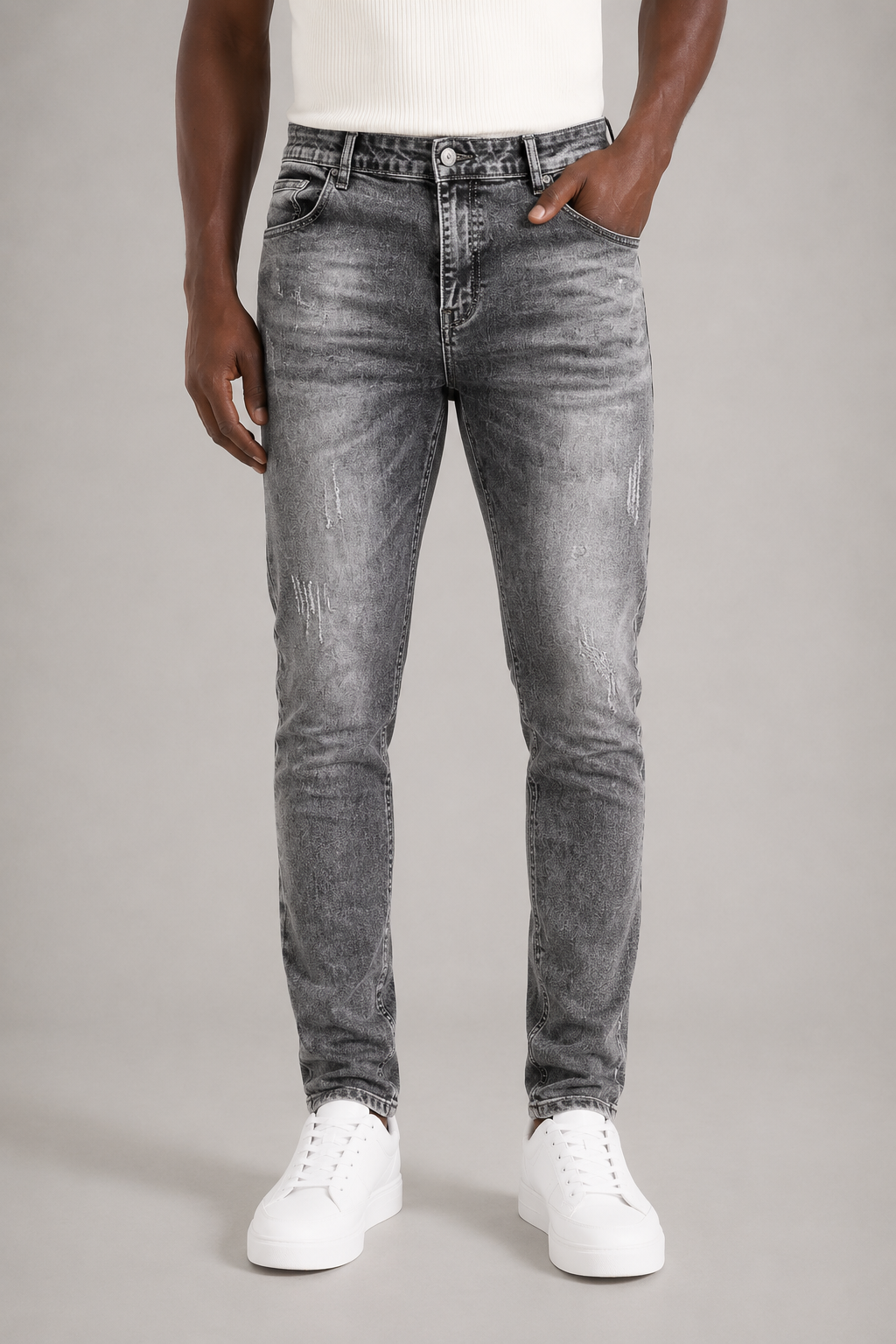 DANIEL - Pantalones vaqueros de corte recto ajustado y efecto desgastado™