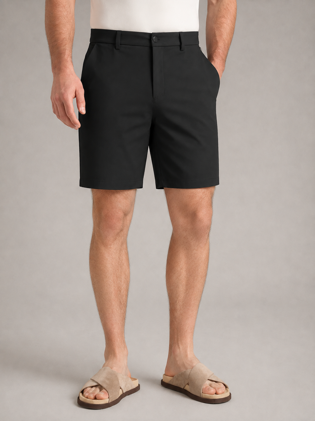 IZAN - Pantalones cortos chinos elásticos de corte clásico y estilo golf™