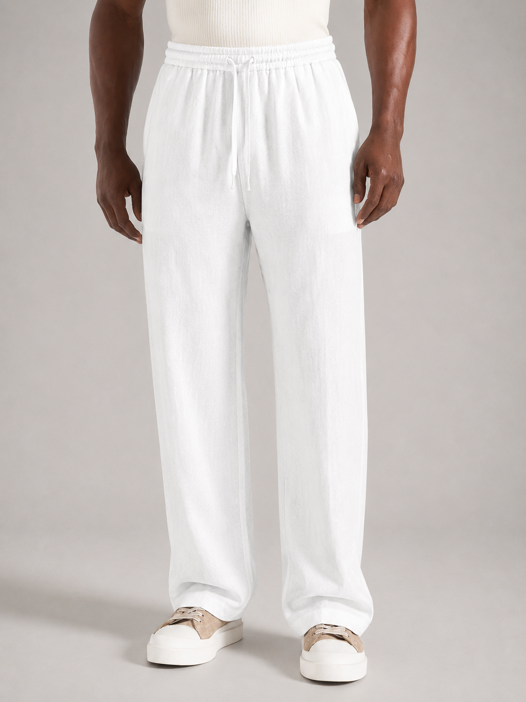LUKA - Pantalones de lino de corte holgado y cintura elástica estilo ibicenco™