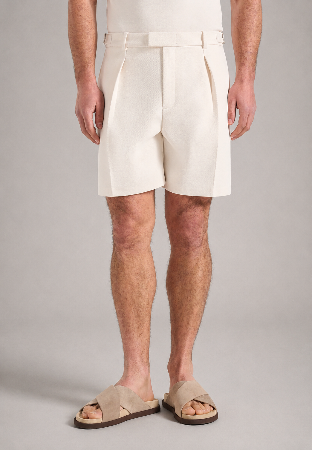 MANUEL - Pantalones cortos de vestir con cinturón integrado y pinzas delanteras™