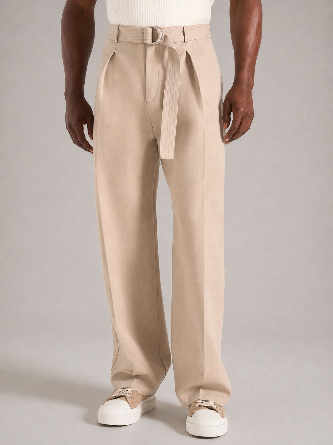 UGO - Pantalones de vestir de corte ancho con cinturón de anillas integrado™