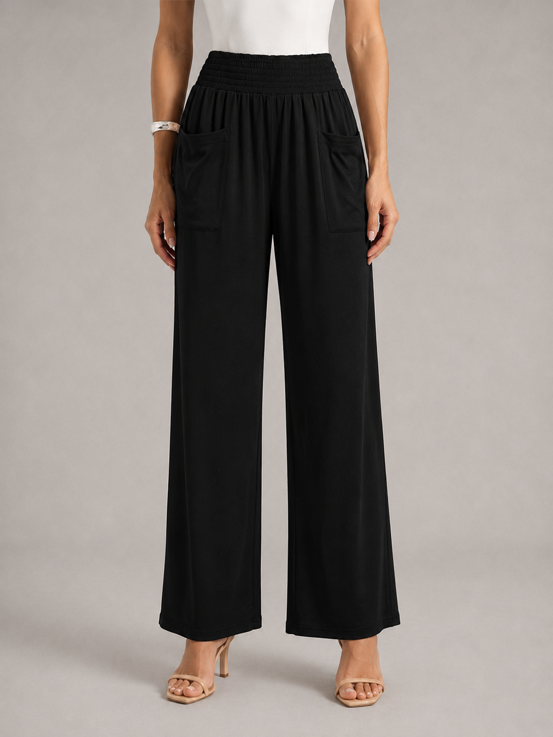 CECILIA - Pantalones de vestir palazzo de corte extra ancho y tiro alto™