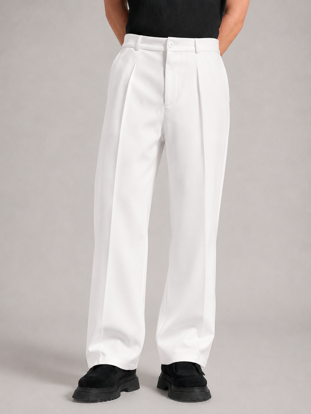 LARA - Pantalones de vestir de corte ancho con pinzas y raya marcada™