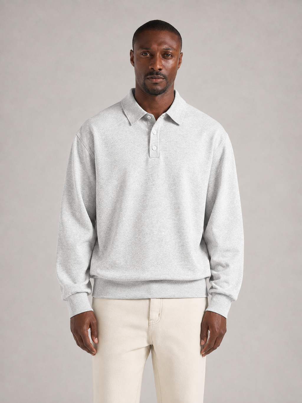 BOSCO - Polo de manga larga en punto fino con cuello abierto™