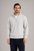 TRISTÁN - Jersey de punto acanalado con media cremallera y cuello alto™