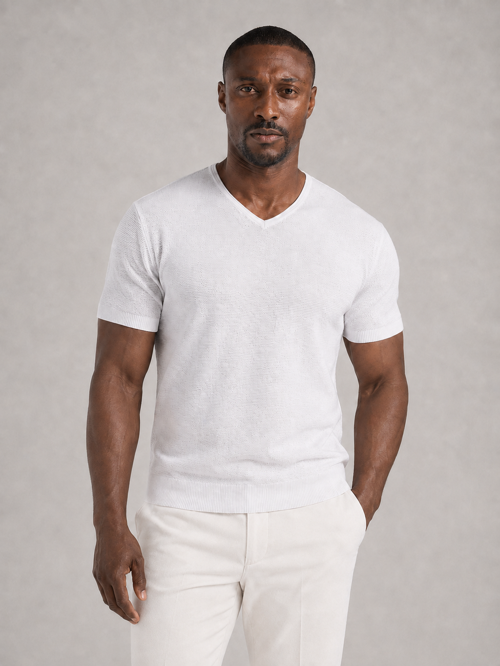 SAMUEL - Camiseta de manga corta con cuello en V elástica™