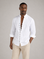 LORENZO - Camisa casual de efecto lino con cuello mao™