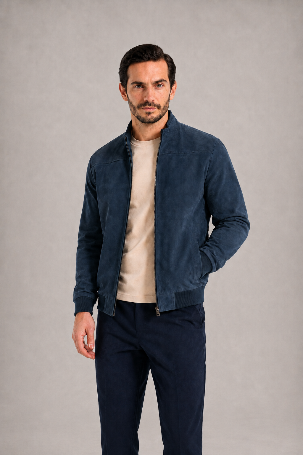 MAIKEL - Chaqueta bomber de efecto ante de estilo urbano™