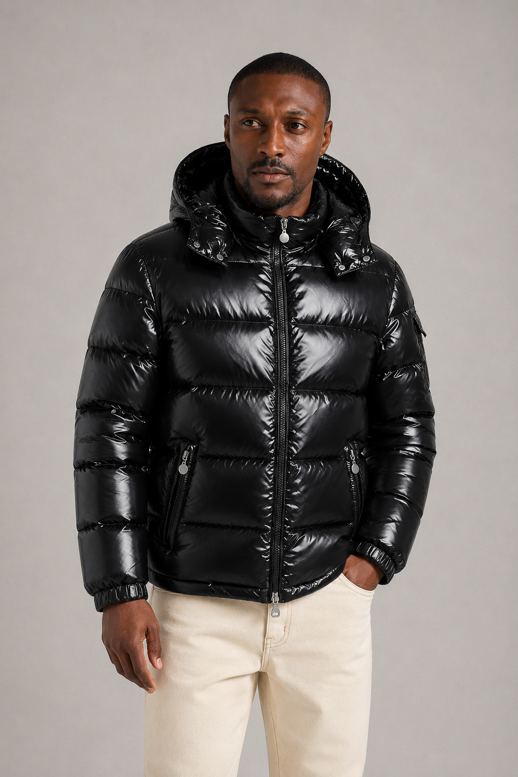 RUBÉN - Chaqueta plumas acolchada de acabado brillante con capucha™
