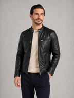 RAÚL - Chaqueta de efecto piel estilo biker con cuello tira™