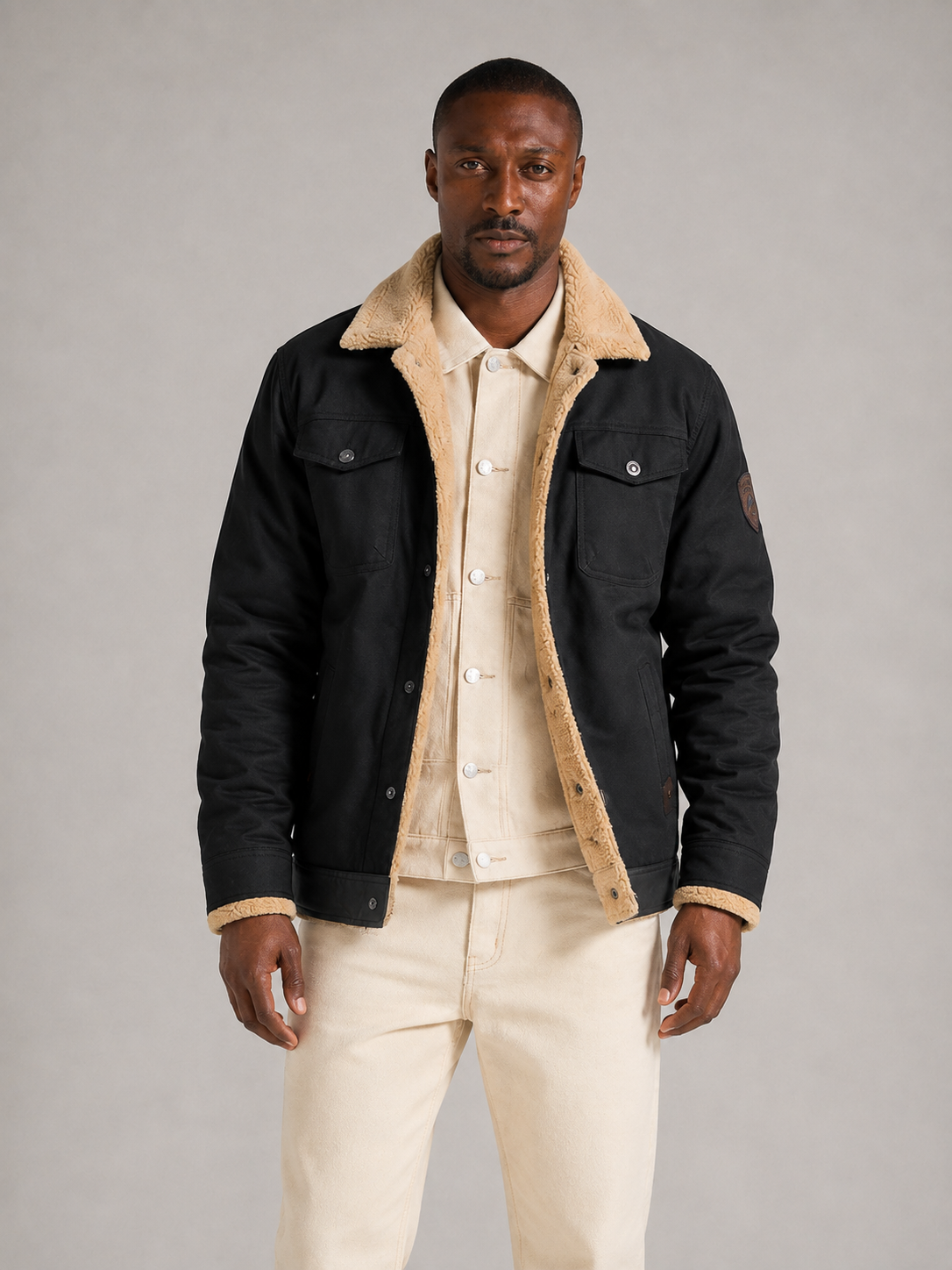 JAIME - Chaqueta campera de lona acolchada con forro de borreguillo™