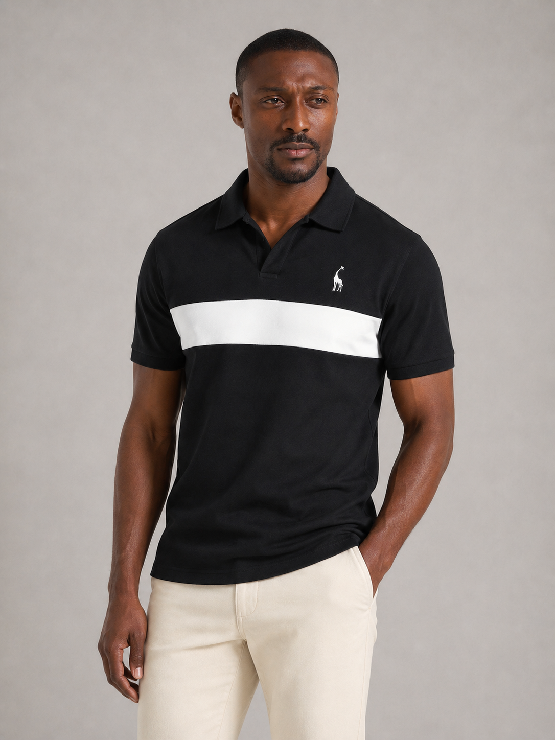 DANI - Polo de manga corta en piqué con franja horizontal color-block™