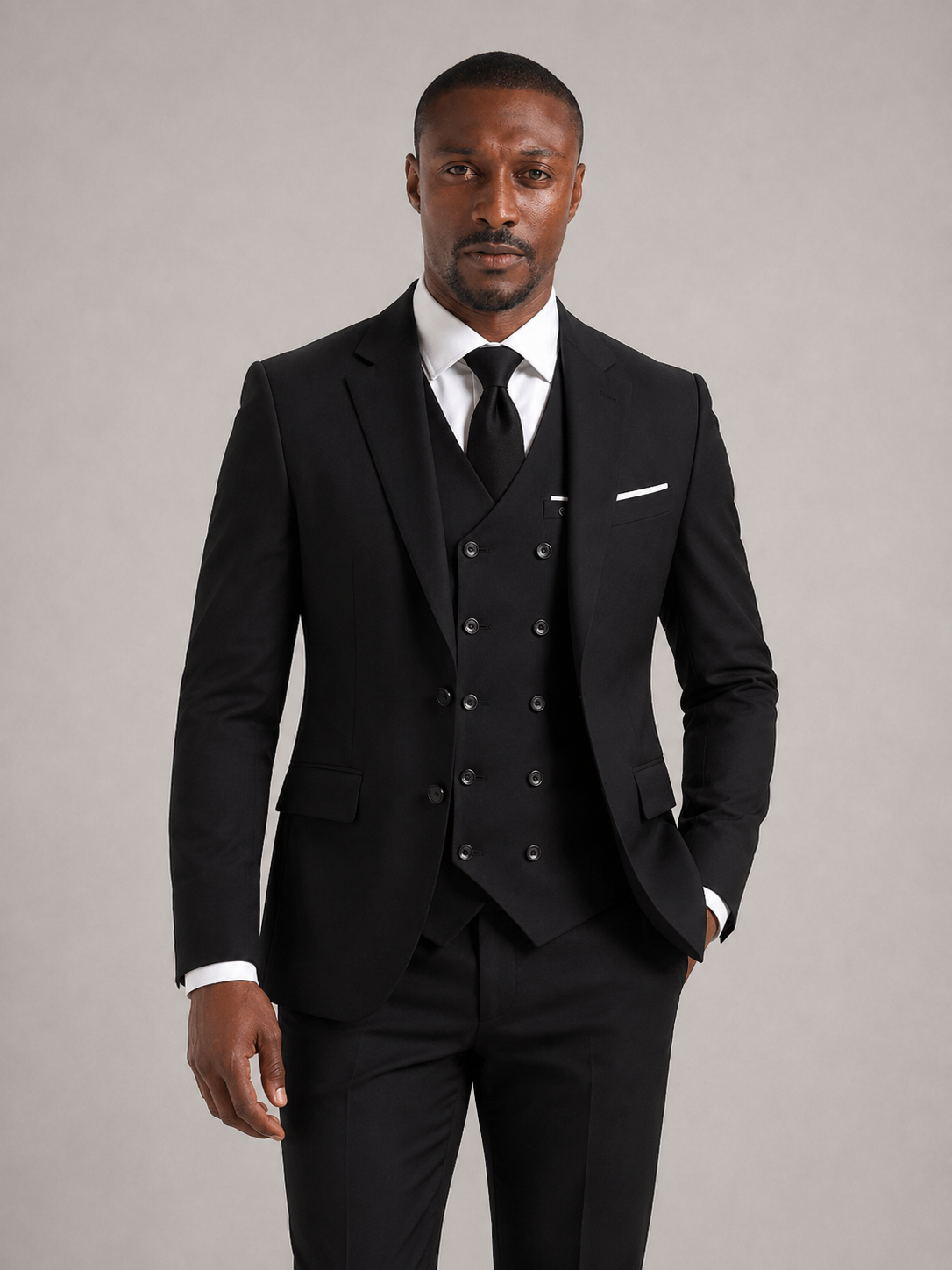 ALEJANDRO - Traje sartorial de tres piezas con chaleco cruzado y pantalón a juego™