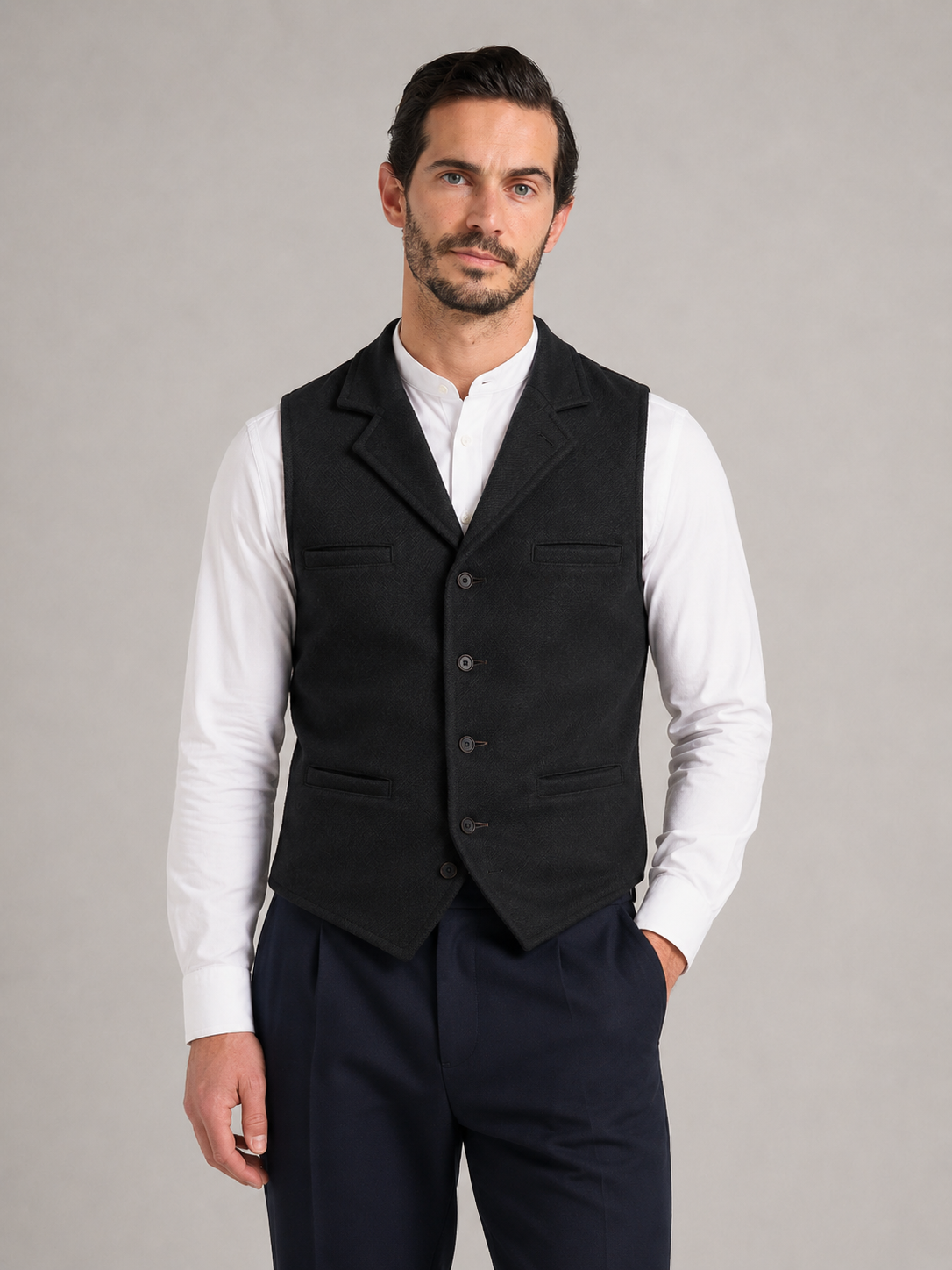 ALE - Chaleco de vestir sartorial en mezcla de lana de corte ajustado™