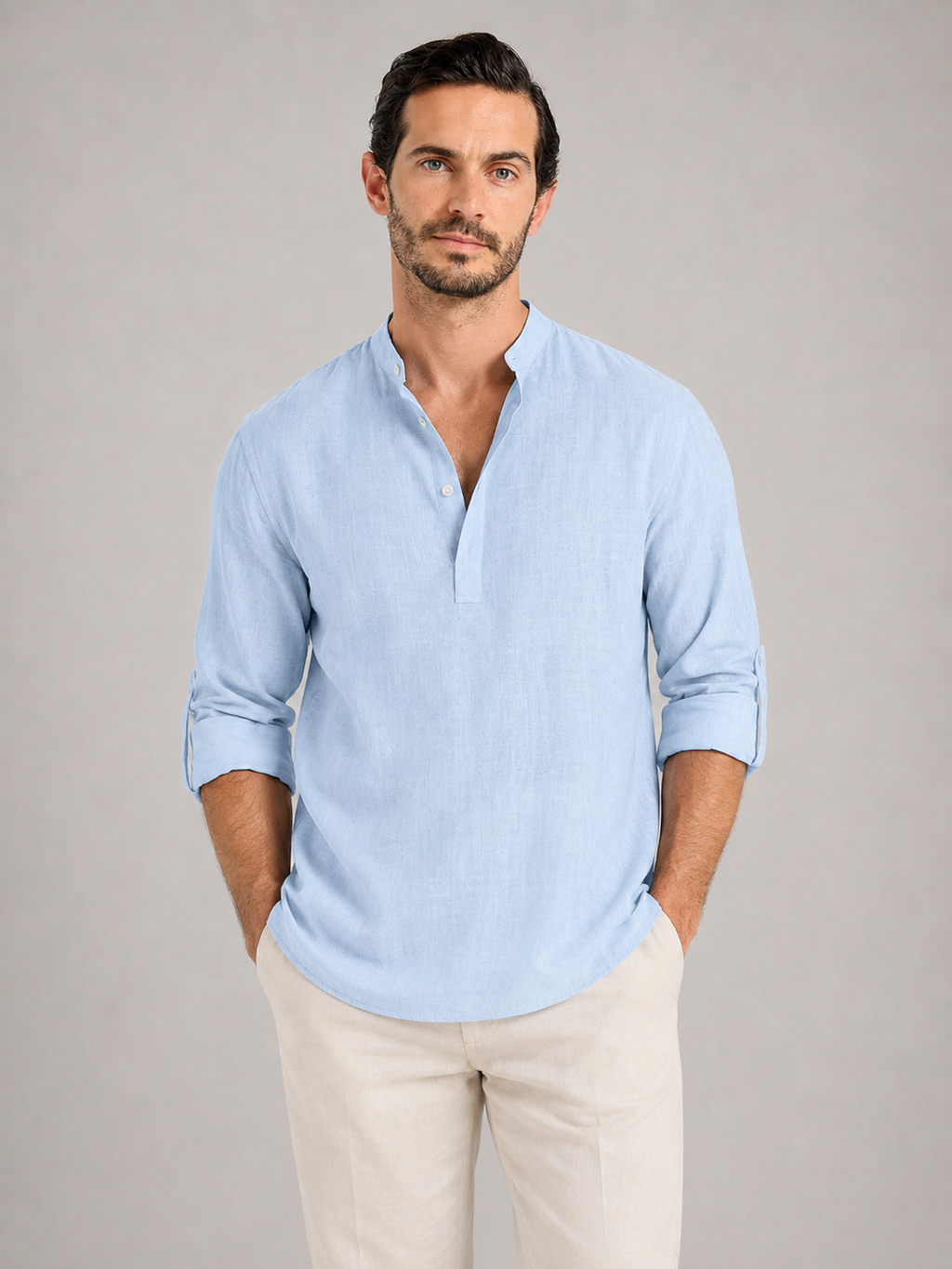 CÉSAR - Camisa lino henley™