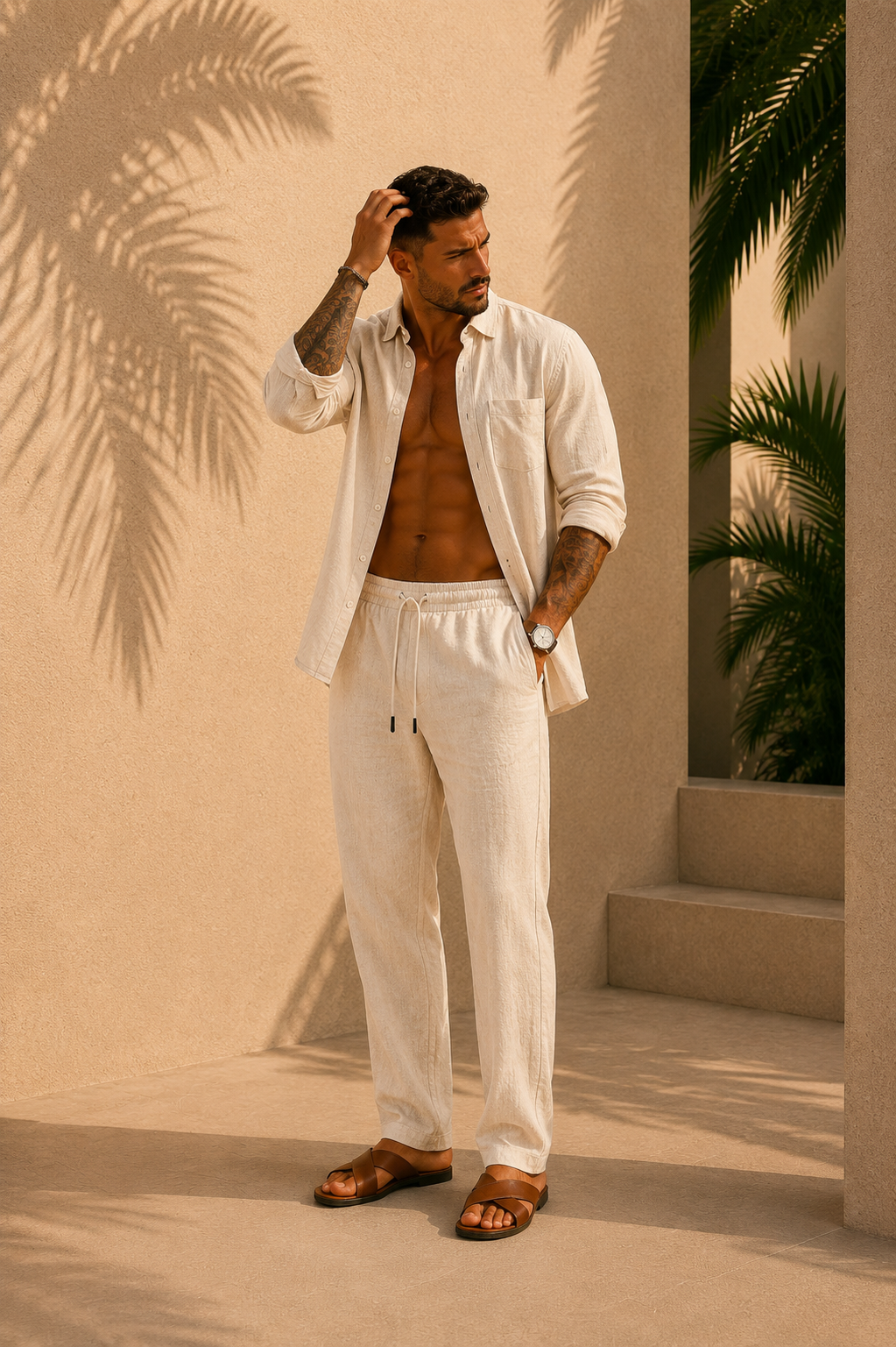 JULIAN-Pantalón de Lino Transpirable