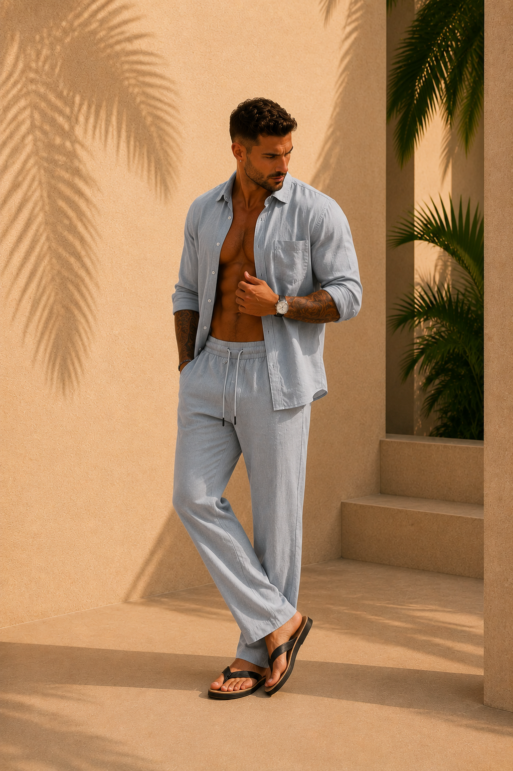 JULIAN-Pantalón de Lino Transpirable