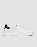 MUÑOZ-Zapatillas en Piel Blanca con Inserción Negra