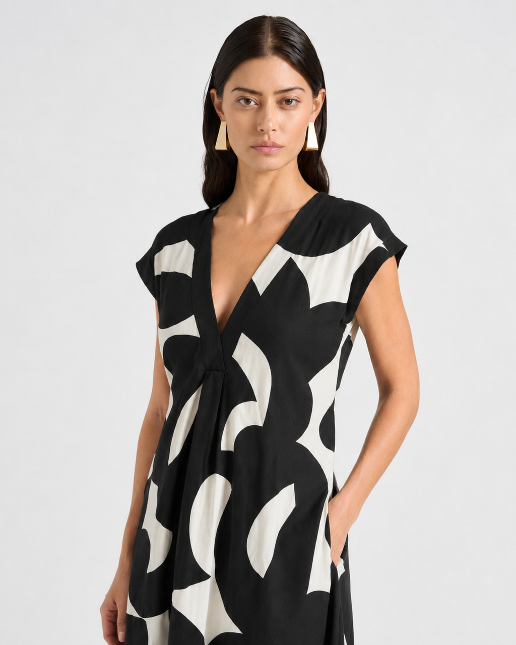 MARINA-Vestido de Verano con Escote en V