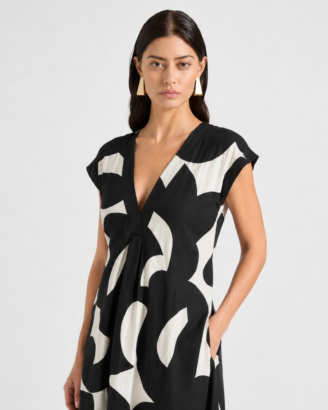 MARINA-Vestido de Verano con Escote en V