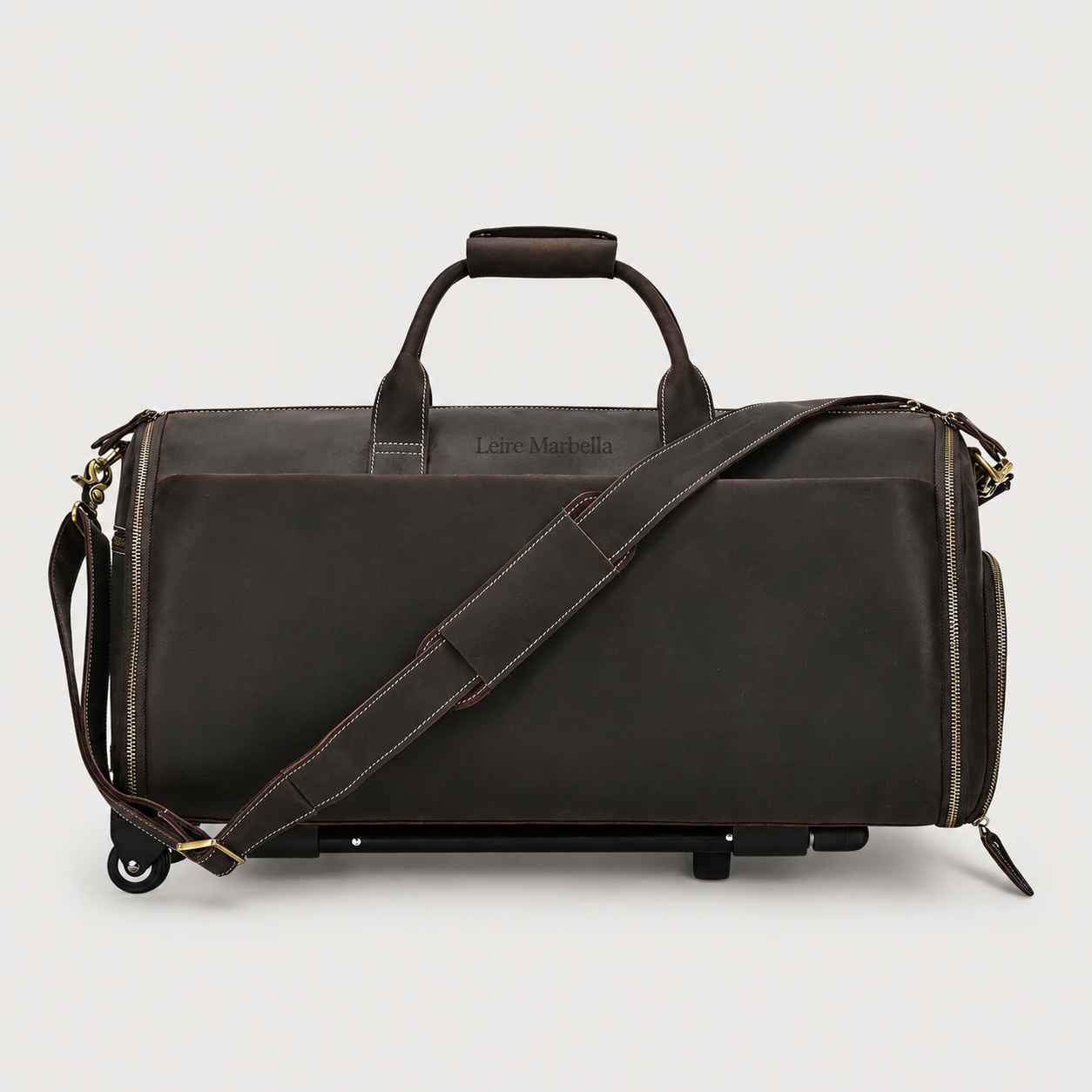WILLY – Bolso Porta-Trajes Convertible en Cuero Premium (Ruedas)
