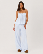 INÉS - Conjunto de pijama de tirantes fruncido y pantalón ancho palazzo™
