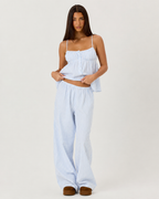 INÉS - Conjunto de pijama de tirantes fruncido y pantalón ancho palazzo™