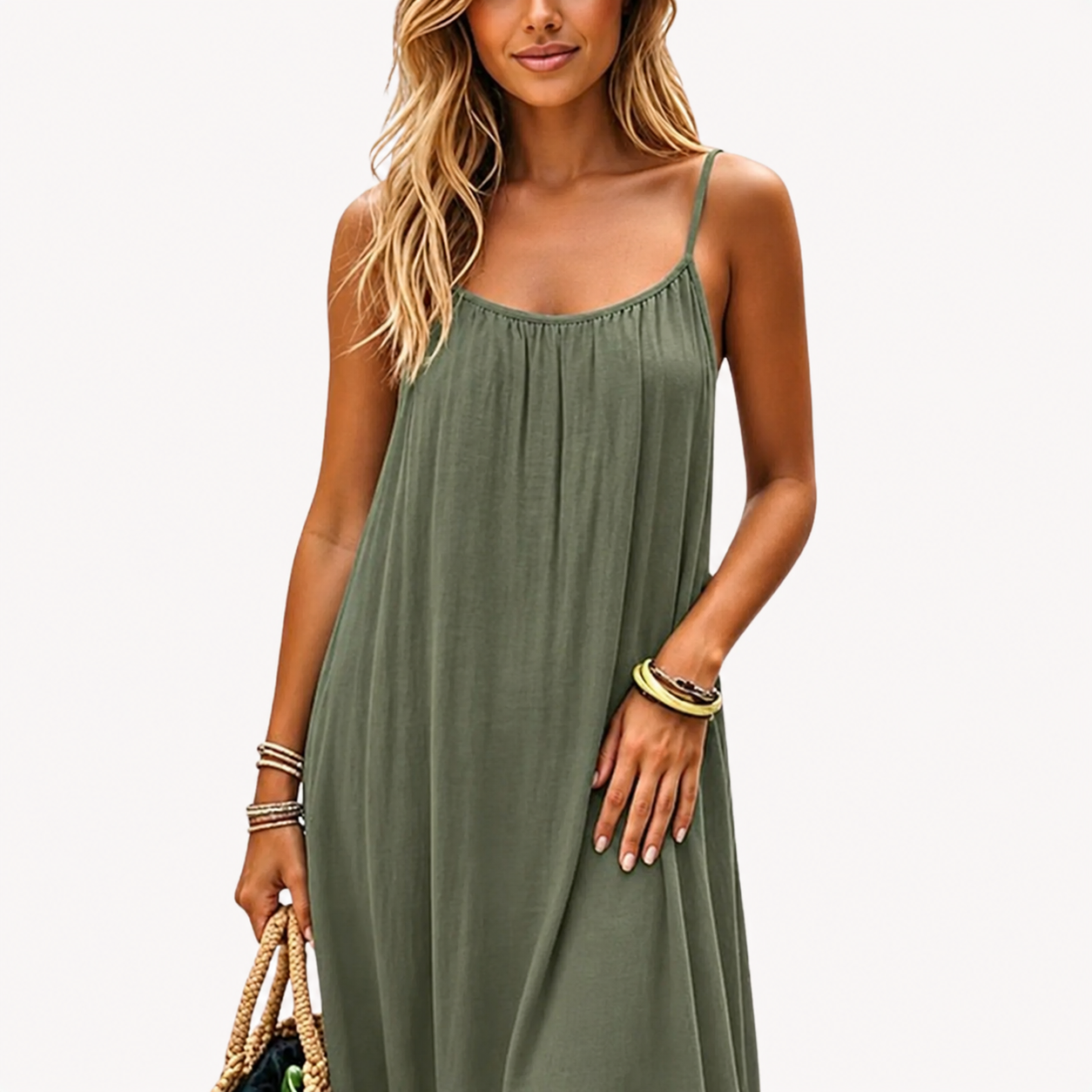 HELENA-Vestido largo fluido de verano