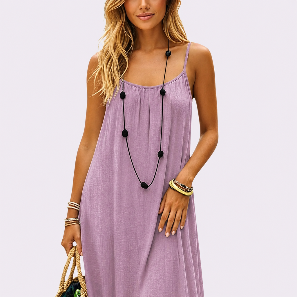 HELENA-Vestido largo fluido de verano