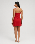 ALBA - Camisón corto lencero de tirantes con escote de encaje y pequeño lazo™