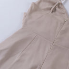 MARTINA - Vestido largo de satén con escote pronunciado en V y abertura frontal™