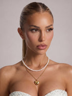CORA - Collar de perlas naturales con colgante de perla barroca en plata de ley™