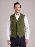 ÁLVARO - Chaleco de vestir sartorial en lana texturizada verde oliva™