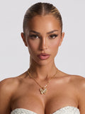 NOOR - Collar con colgante de mariposa en pavé de circonias y baño de oro™