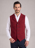 BELTRÁN - Chaleco de vestir sartorial en lana texturizada rojo borgoña™