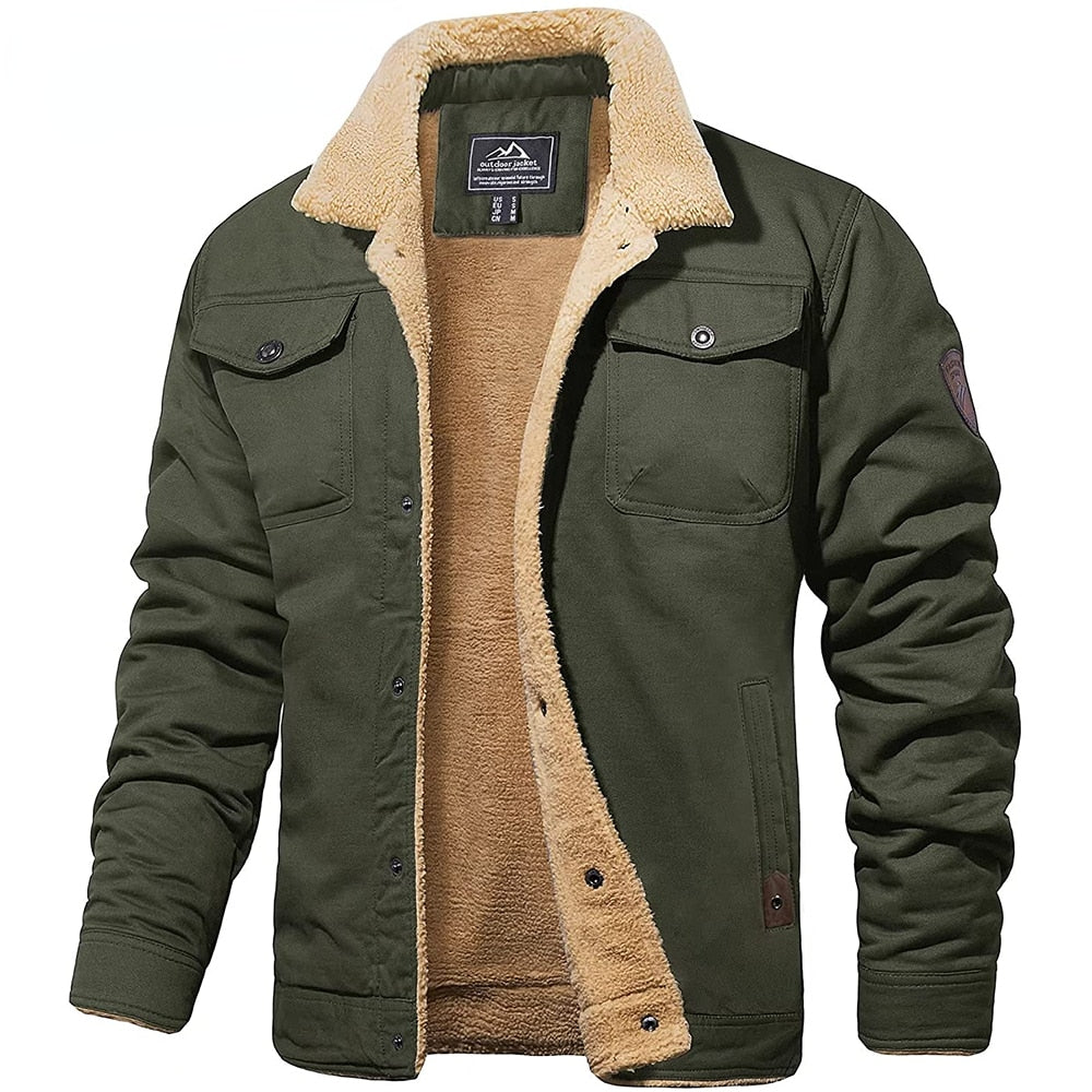 JAIME - Chaqueta campera de lona acolchada con forro de borreguillo™
