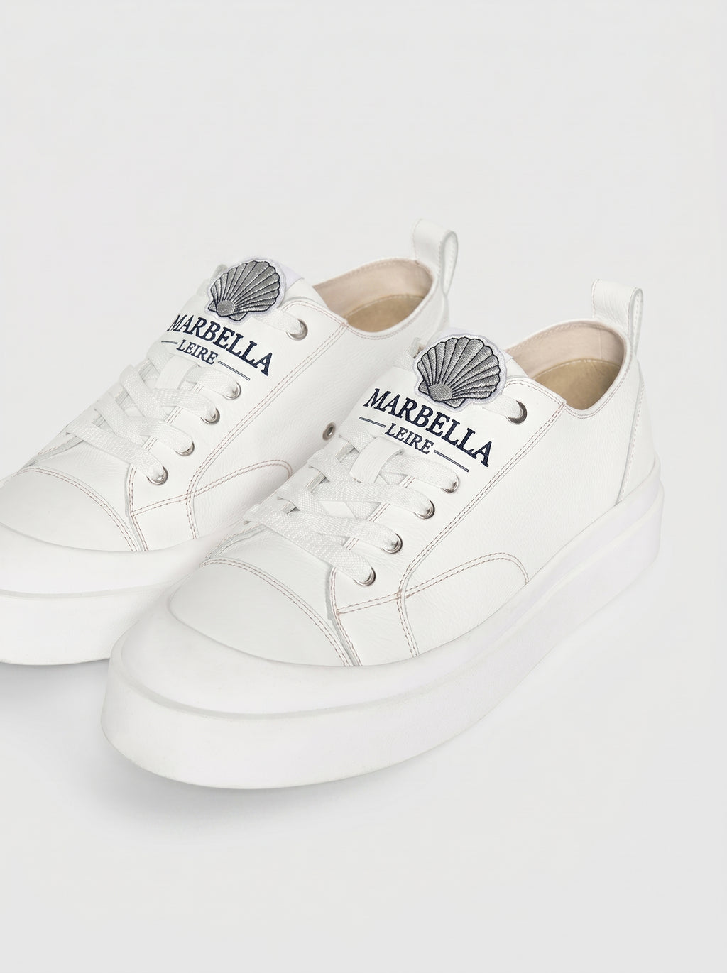 GUZMÁN-Zapatillas de cuero con punto de contraste ™