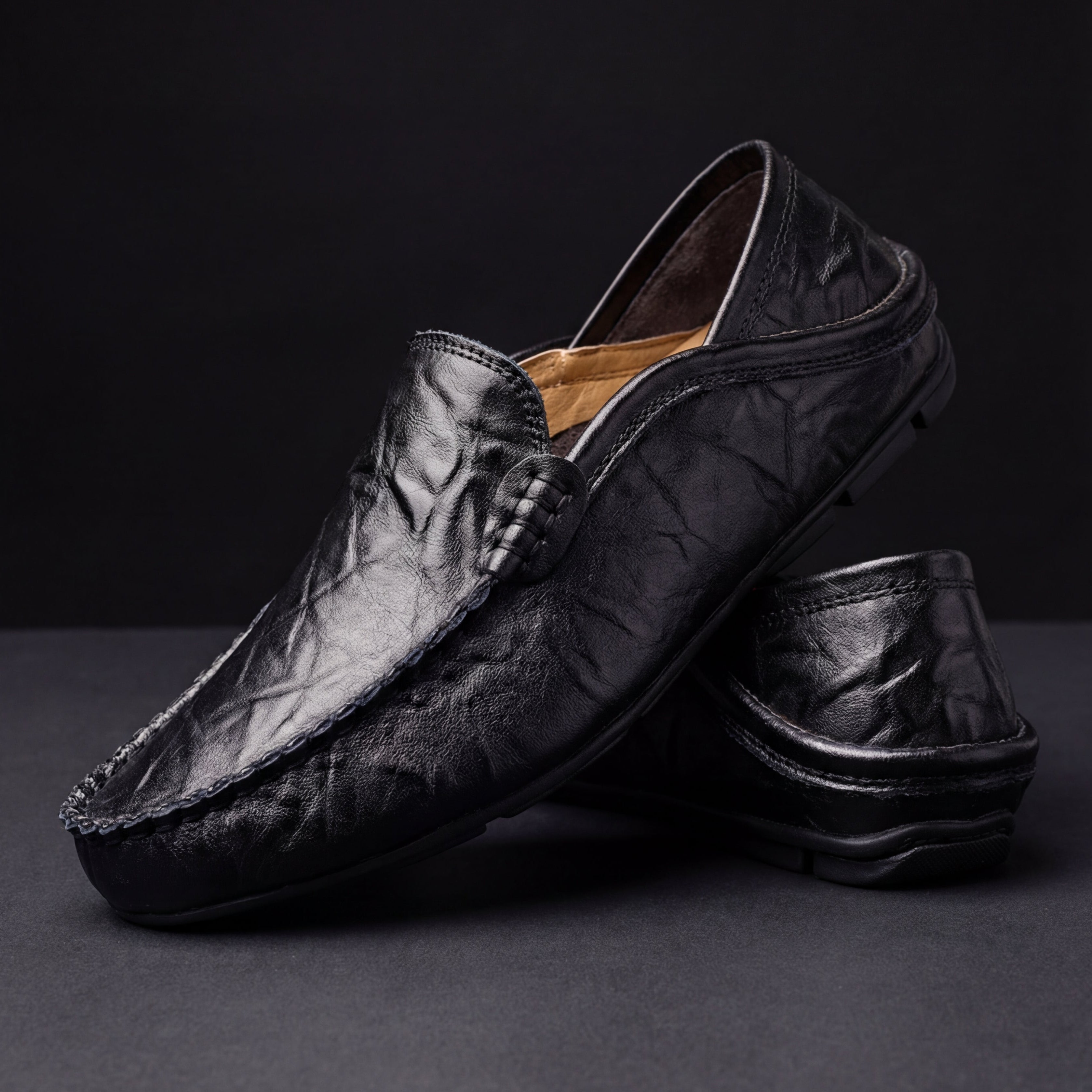 PELAYO - Mocasines de piel suave con textura artesanal y diseño ultra flexible™