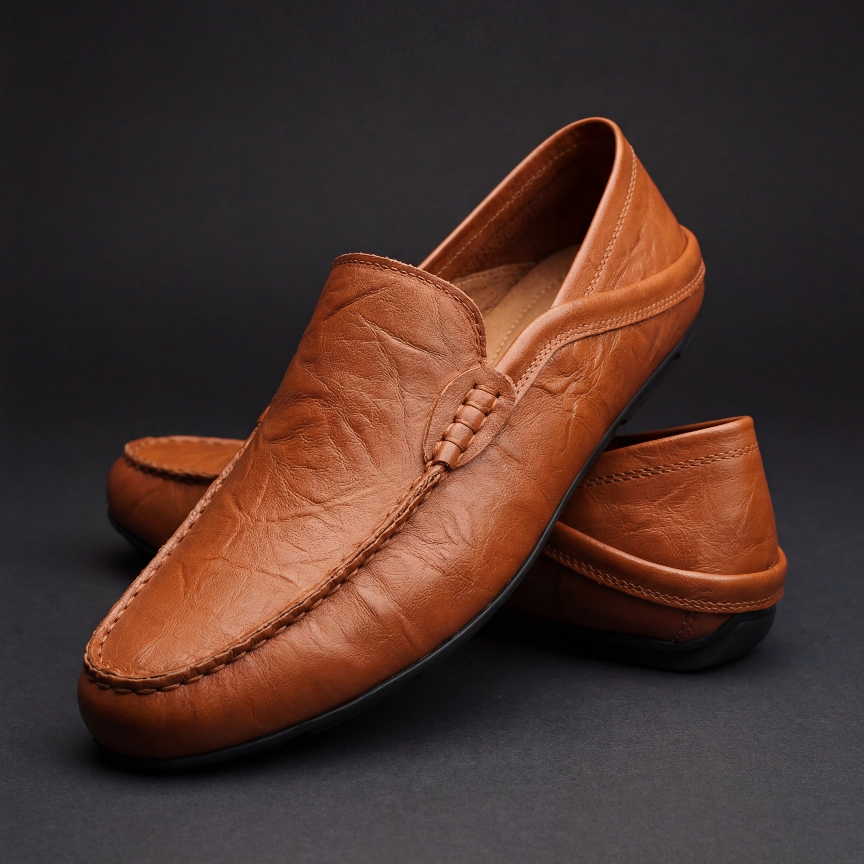 PELAYO - Mocasines de piel suave con textura artesanal y diseño ultra flexible™