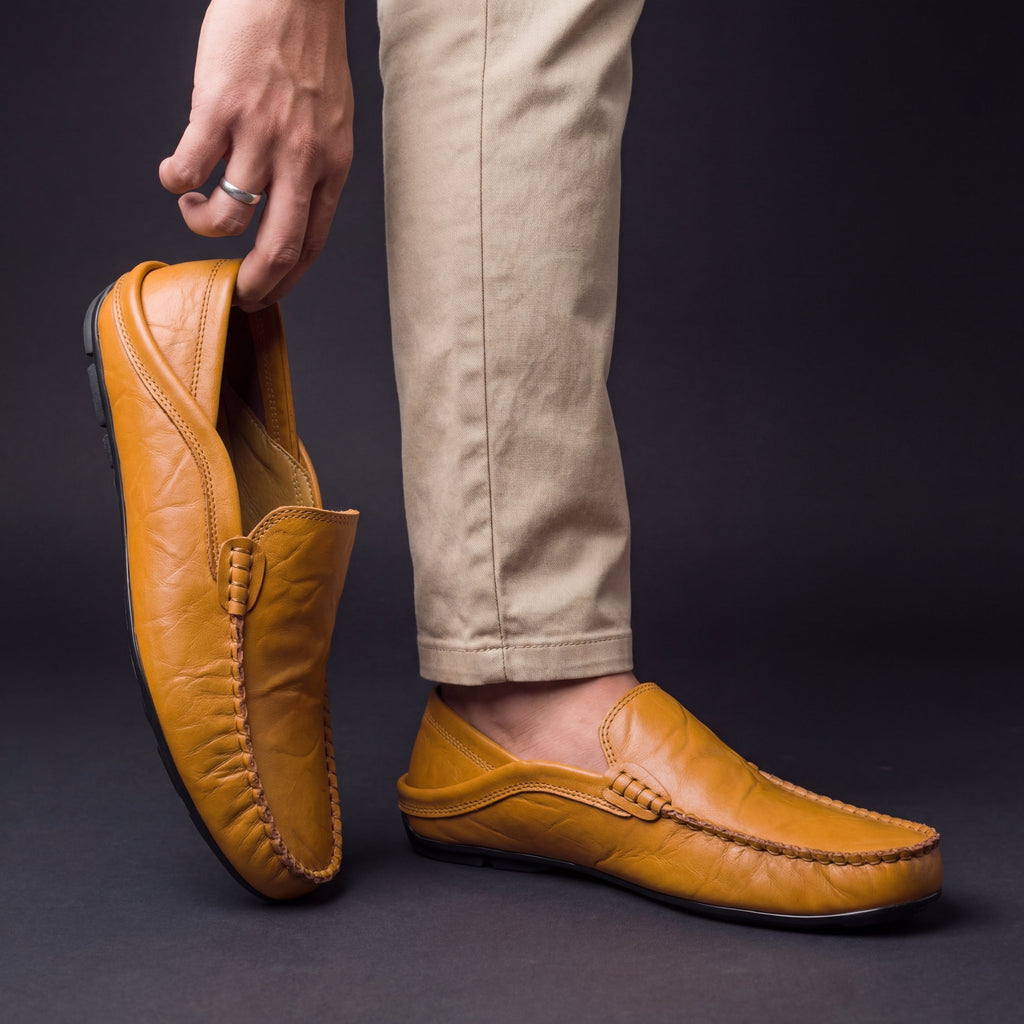PELAYO - Mocasines de piel suave con textura artesanal y diseño ultra flexible™