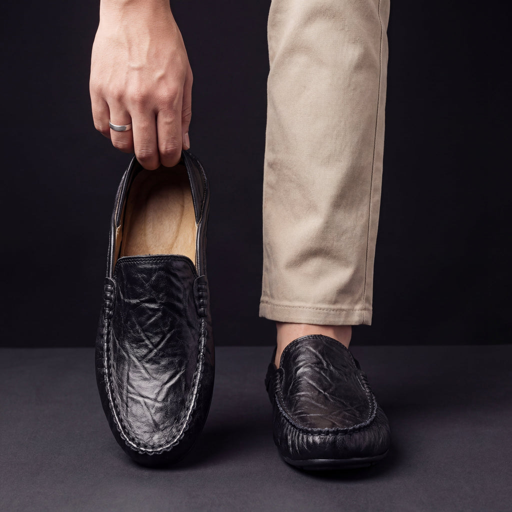 PELAYO - Mocasines de piel suave con textura artesanal y diseño ultra flexible™