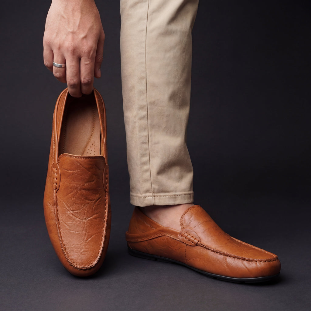 PELAYO - Mocasines de piel suave con textura artesanal y diseño ultra flexible™