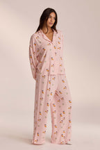 PATRICIA - Conjunto de pijama abotonado estampado de manga larga y pantalón fluido™