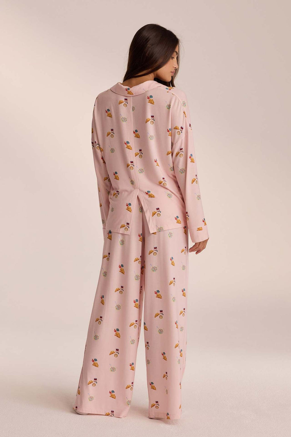 PATRICIA - Conjunto de pijama abotonado estampado de manga larga y pantalón fluido™