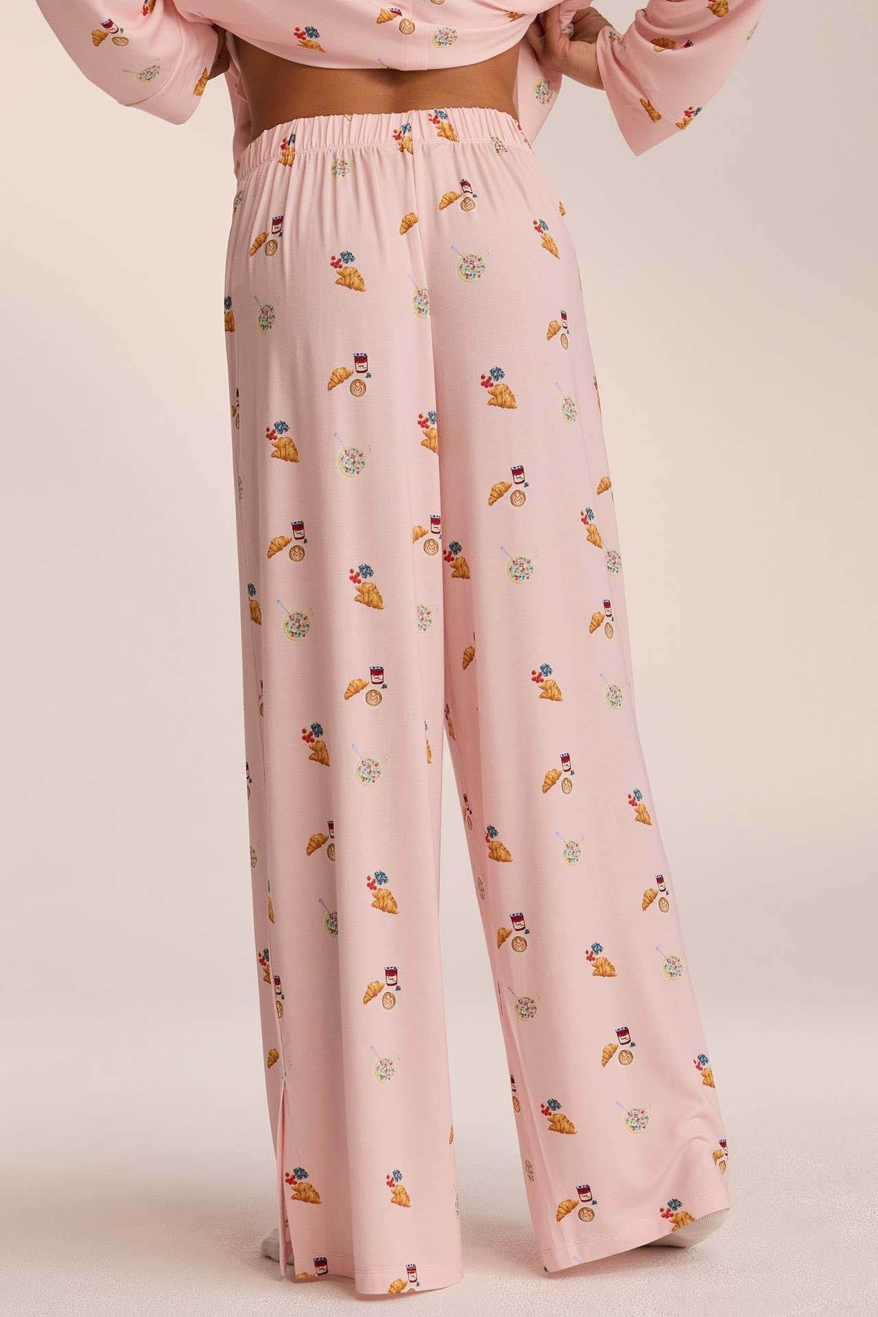 PATRICIA - Conjunto de pijama abotonado estampado de manga larga y pantalón fluido™